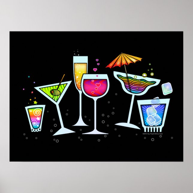 POSTER och utskrifter av COCKTAIL GLASSES (Framsidan)