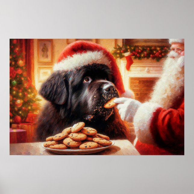 Poster of Newf Getting Cookie From Santa (Framsidan)