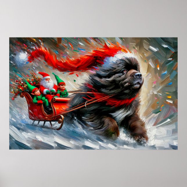 Poster of Newfie Pulling Santa's Sleigh (Framsidan)