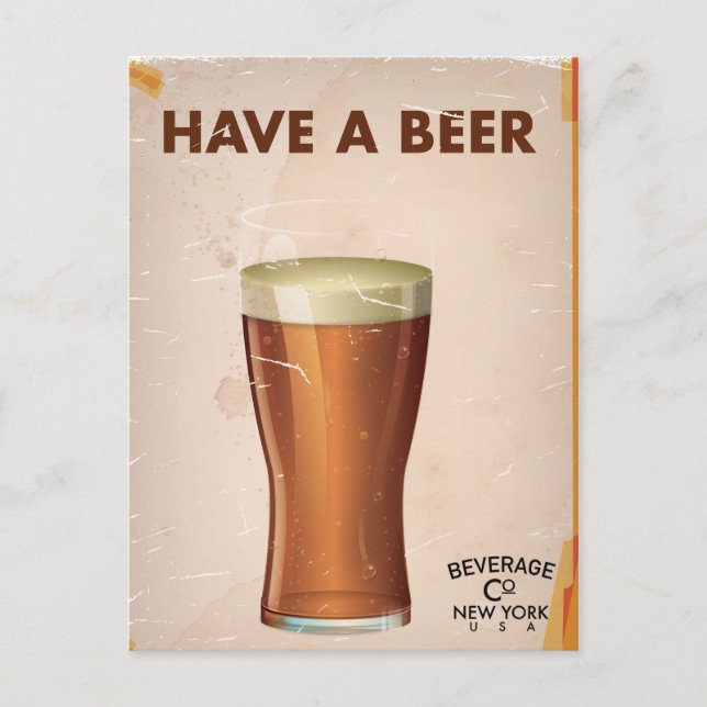Poster Öl vintage Pub Vykort (Framsida)