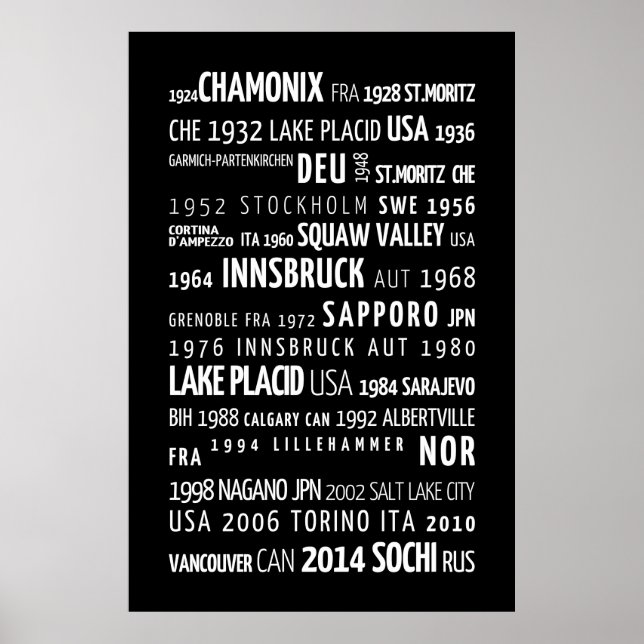 Poster Olympiska vinterspelen (Framsidan)