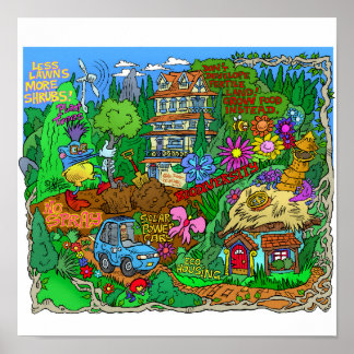 Poster om en miljövänlig livsstil.