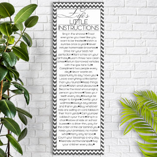 Poster om lifes Little Instructions (svart kol)