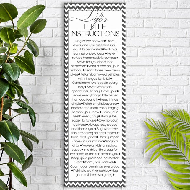 Poster om lifes Little Instructions (svart kol) (Skapare uppladdad)