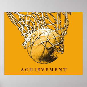 Poster om lyckad gult Idrott Basketball