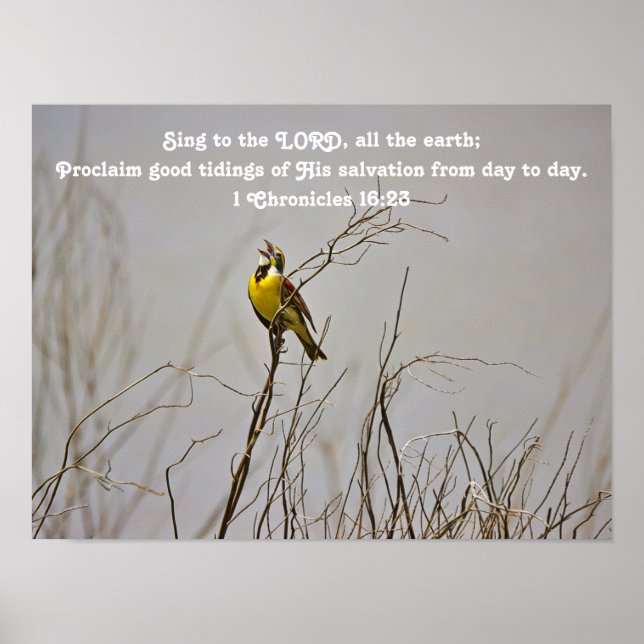 Poster om singing Bird Bible Scripture (Framsidan)