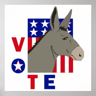 POSTER OMRÖSTNING DEMOCRAT DONKEY