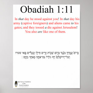 Poster Open Source Translation Obadiah 1:11