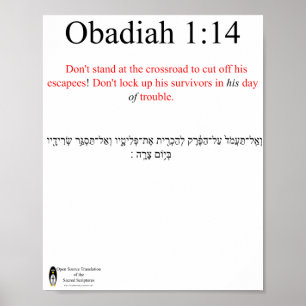 Poster Open Source Translation Obadiah 1:14