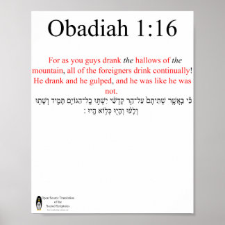 Poster Open Source Translation Obadiah 1:16