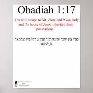 Poster Open Source Translation Obadiah 1:17