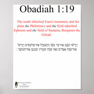 Poster Open Source Translation Obadiah 1:19