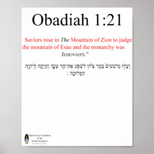 Poster Open Source Translation Obadiah 1:21