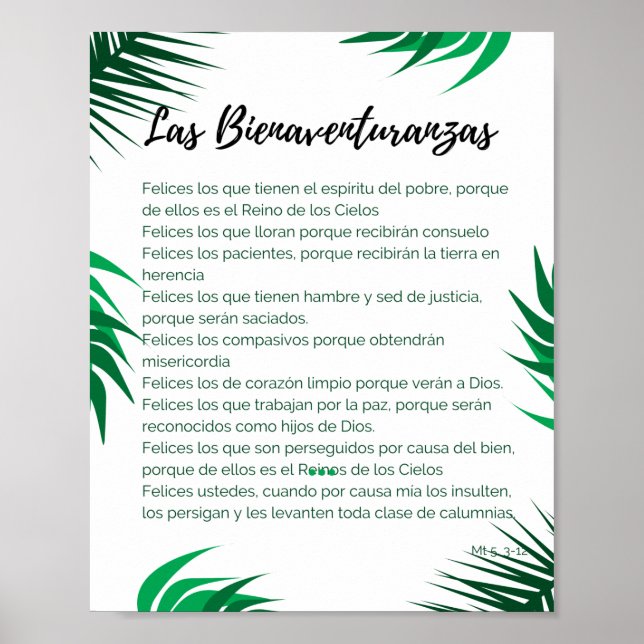 Poster oración de las Bienaventuranzas (Framsidan)