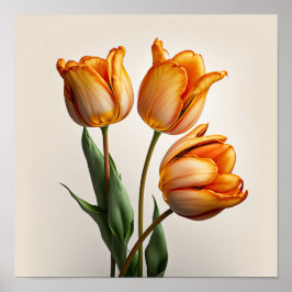 Poster orange Tulips Flower Art-utskrift