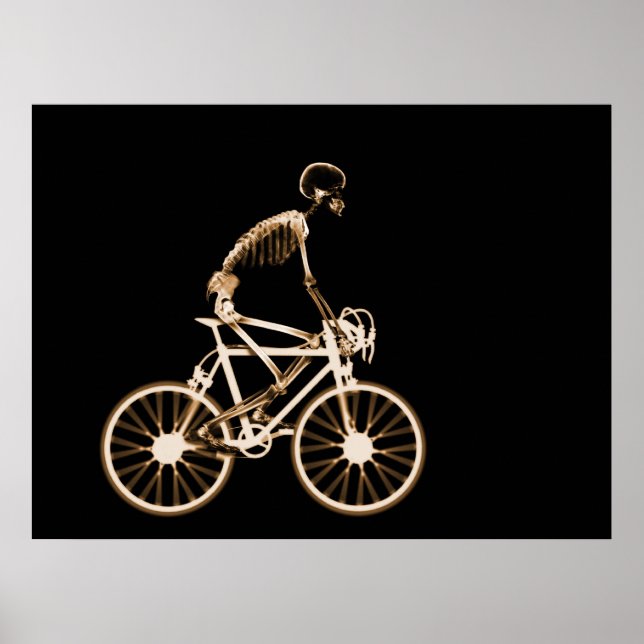 POSTER - ORANGEN X RAY SKELETON BIKING BLACK (Framsidan)