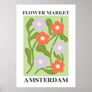 Poster på blommemarknaden för heminredning