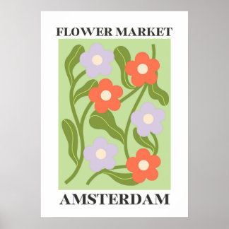 Poster på blommemarknaden för heminredning