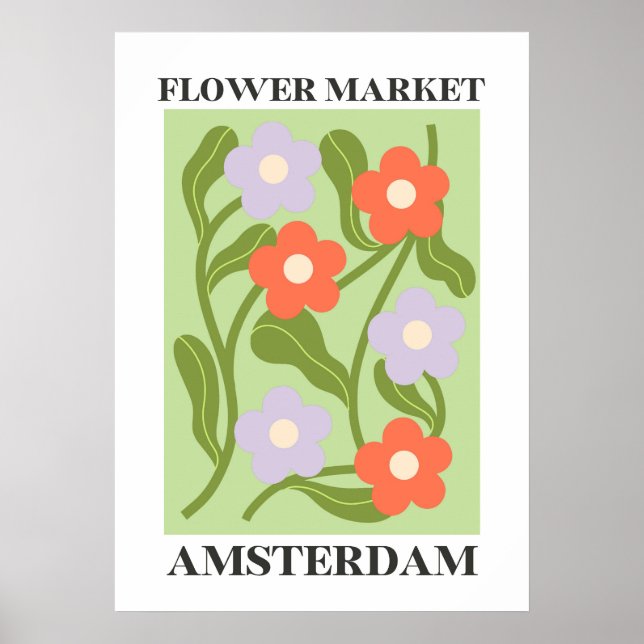 Poster på blommemarknaden för heminredning (Framsidan)
