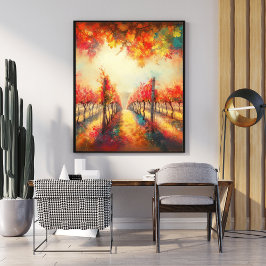 Poster på blommigt Pathway - Förtrollat Forest Wal