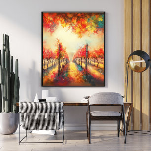 Poster på blommigt Pathway - Förtrollat Forest Wal