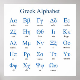 Poster på grekiska Alphabet Square