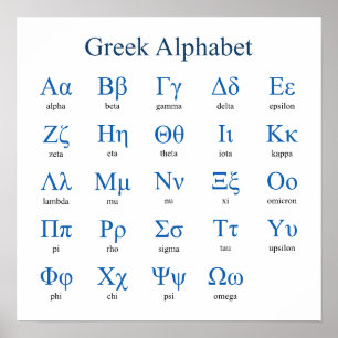 Poster på grekiska Alphabet Square