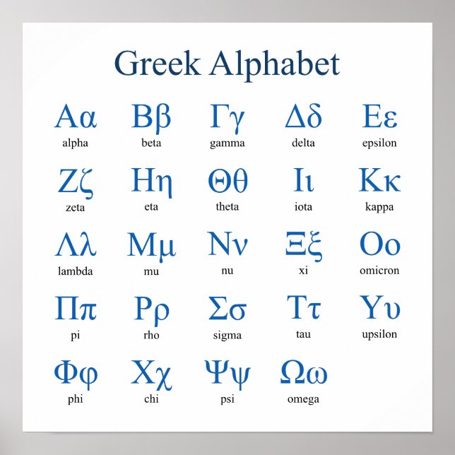 Poster på grekiska Alphabet Square (Framsidan)