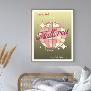 Poster på Mallorca spain Balearic Island guld