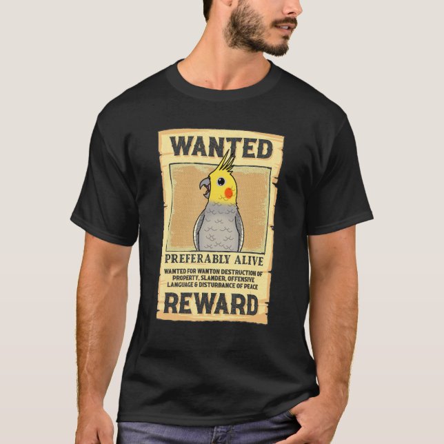 Poster papegoja I Cockatiel T Shirt (Framsida)