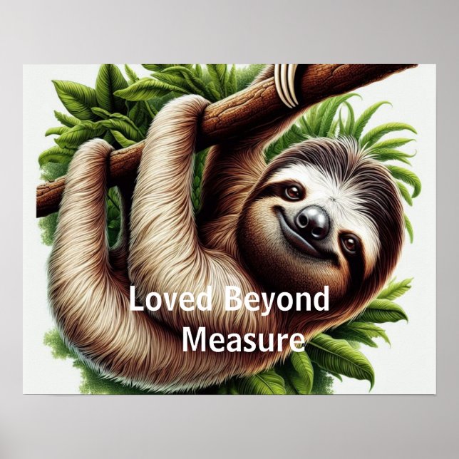Poster Papper - Cute Hanging Baby Sloth, Animal (Framsidan)