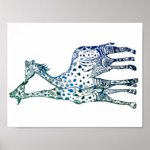 Poster Pappert Giraffes Kiss Art Teckning