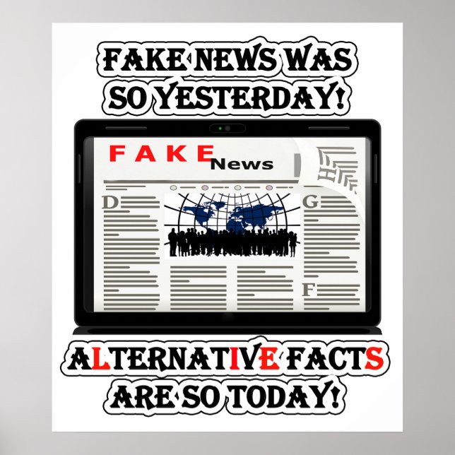 Poster Pappert värde för Fake News och Alternative (Framsidan)