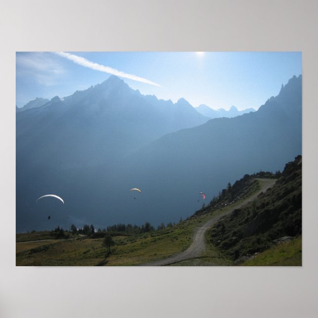 Poster: Paragliders Chamonix Valley Frankrike Poster (Framsidan)