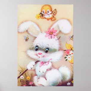 poster Påskhare för återskapande av vintage