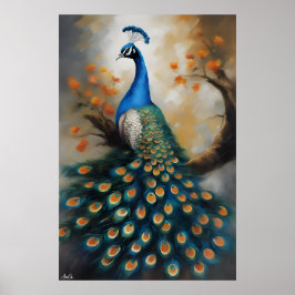 Poster | Peacock | Målarfärg