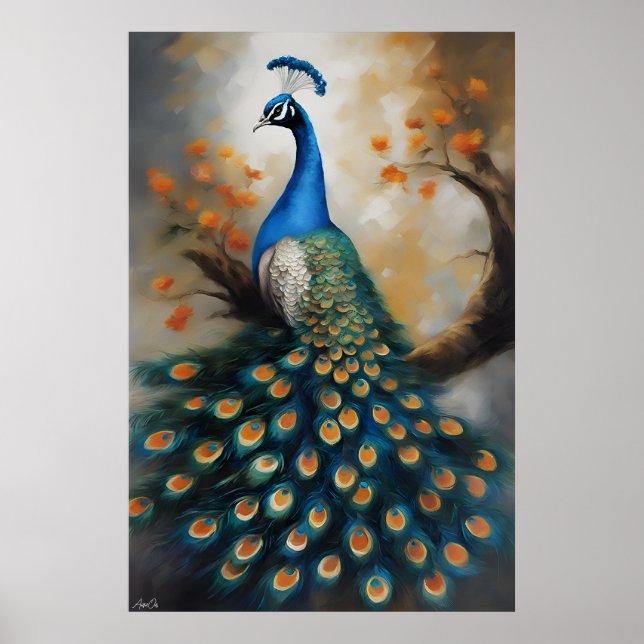 Poster | Peacock | Målarfärg (Framsidan)