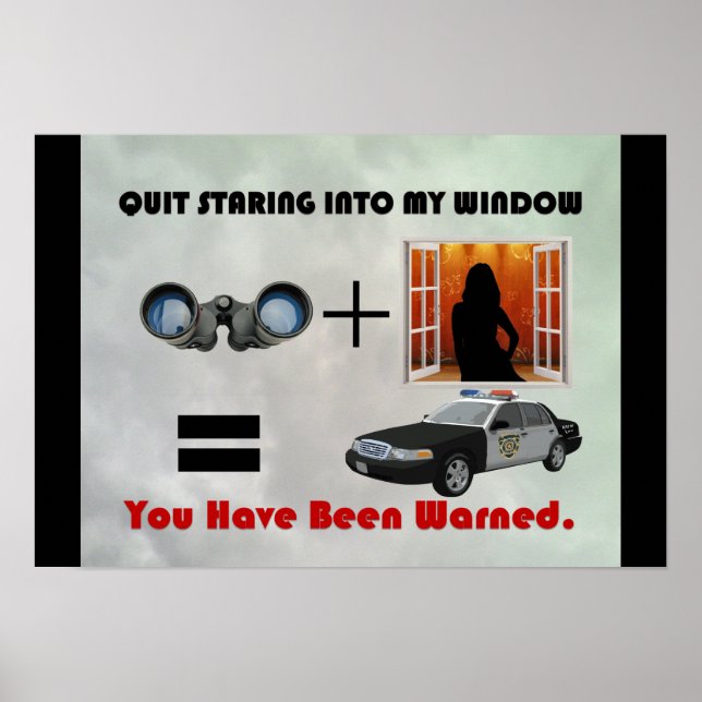 Poster Peeping Tom Warning Sign (Framsidan)