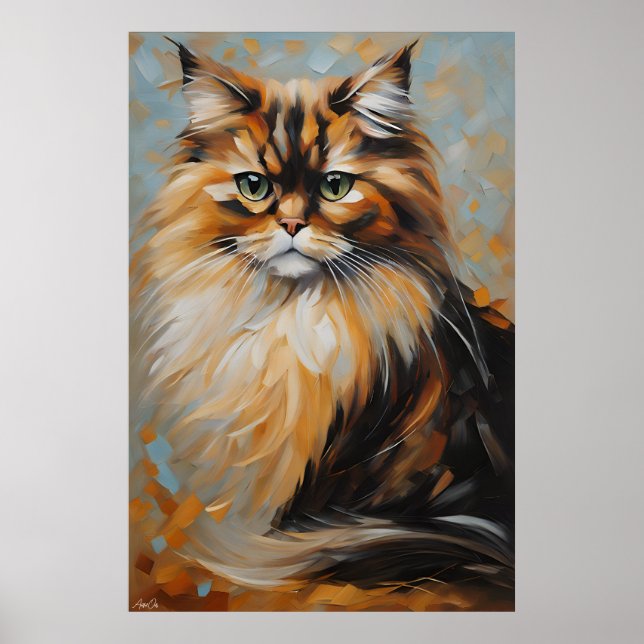 Poster | Persisk katt | OLJEMÅLNING STIL (Framsidan)