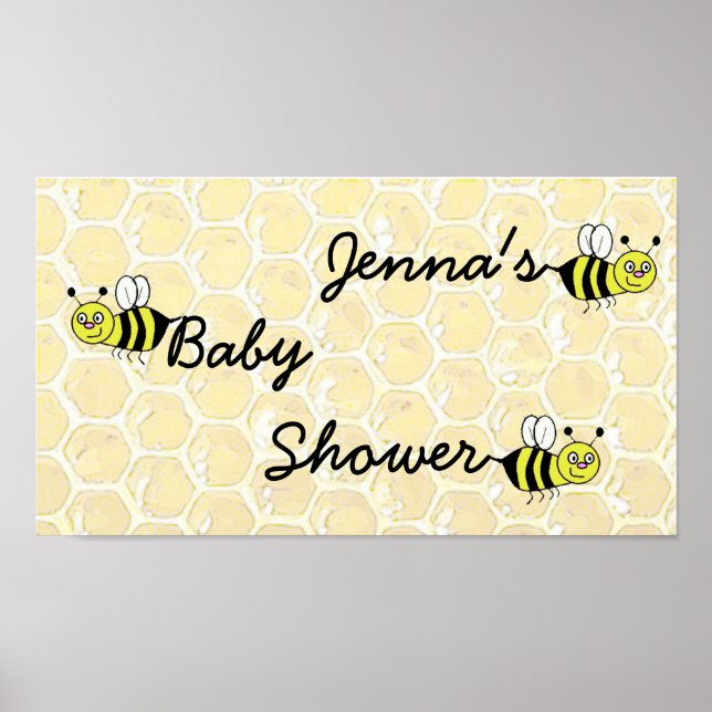 Poster personlig Bumblebee Baby Shower (Framsidan)