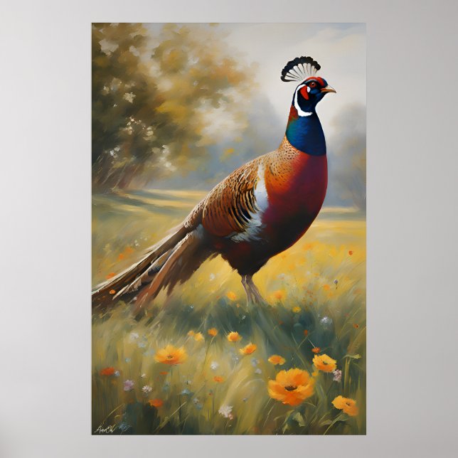 Poster | Pheasant | OLJEMÅLNING STIL (Framsidan)