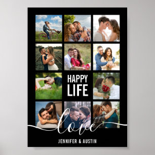 Poster Photo Collage Black Bröllop