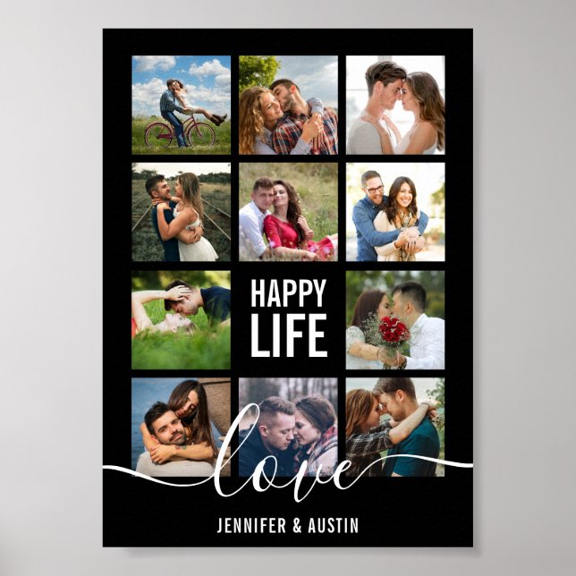 Poster Photo Collage Black Bröllop (Framsidan)