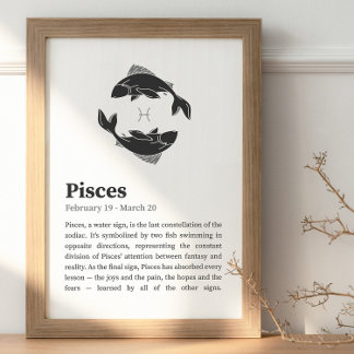 Poster Pisces Zodiac-tecken