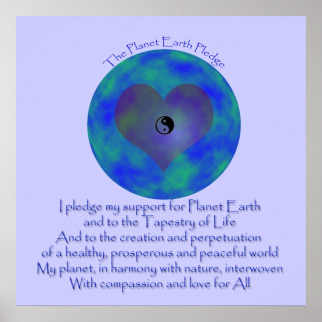 Poster - Planeten Earth Pledge (Framsidan)