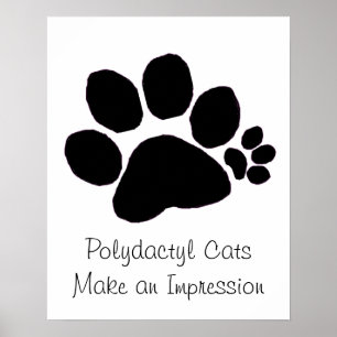 Poster - Polydactyl Paw-utskrift