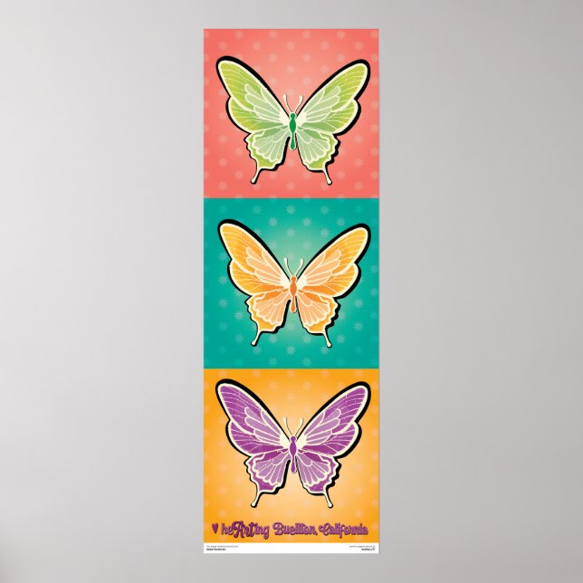 Poster - Pop Butterflies - Buellton.Art (Framsidan)