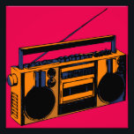 Poster popup-bild för Retro Boombox-fotoförstoring<br><div class="desc">Retro 80s/90s Boombox Radio Photo Enlarment Pop-Art Poster</div>