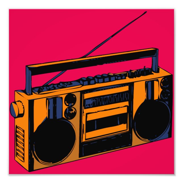 Poster popup-bild för Retro Boombox-fotoförstoring (Framsidan)