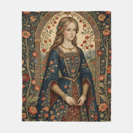 Poster Portrait Dame au jardin moyen-âge renaissan Fleecefilt